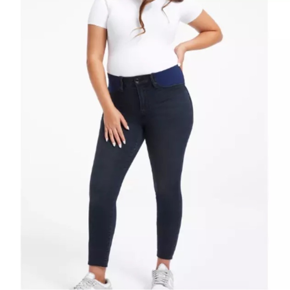 NWT GOOD AMERICAN Good Waist Maternity High Rise Skinny Jeans Dark Wash 4/27